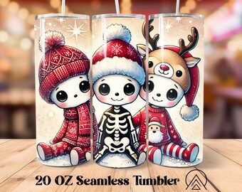 Christmas Skeleton Seamless tumbler wrap Skeleton Xmas tumbler sublimation Christmas Skeleton tumbler design, Gifts for her, Digital files