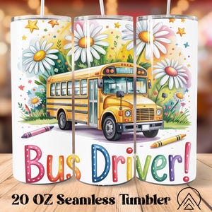 Skolbusschaufför Sömlös Tumbler Wrap Bästa Busschaufför Tumbler PNG Tillbaka till skolan Tumblerdesigns, Gåvor till busschaufför, Digitala filer