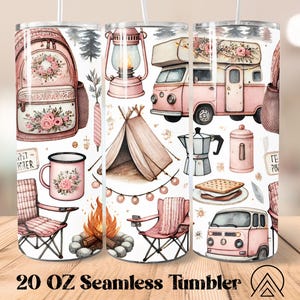 Just A Girl Who Loves Camping Tumbler Camping sans couture Tumbler Camper Tumbler Wrap Adventure Tumbler PNG, Cadeaux pour camping-car, Fichiers numériques