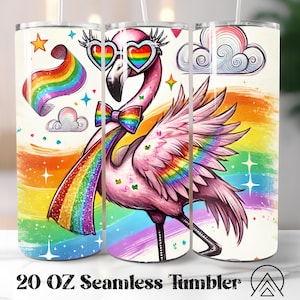 Emballage de gobelet du mois de la fierté Sublimation de gobelet flamant rose Le gobelet Funny Pride designs gobelet LGBTQ PNG, Love is Love, Love Wins et Fichiers numériques
