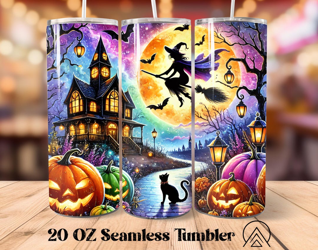 Halloween Seamless Tumbler Wrap Png Witch Halloween Tumbler Sublimation ...
