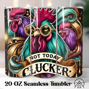 Lustiges Huhn Nahtlose Becherverpackung Clucker Becher Sublimation Land Rustikale Bauernhof Becher Designs, Geschenke für Hühnerliebhaber, Digitale Dateien