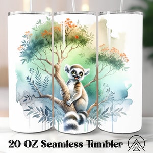Lemur Hanging Tree Seamless tumbler wrap Lemur tumbler sublimation Lemur tumbler designs Lemur tumbler PNG, Cadeaux pour les amoureux des lémuriens et Fichiers numériques