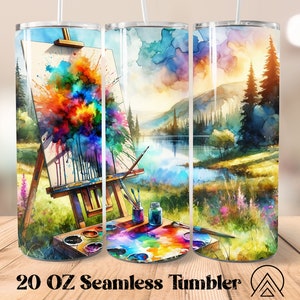 Peinture transparente gobelet artiste gobelet d'emballage gobelet sublimation extérieur peinture gobelet dessins peinture vue gobelet PNG, fichiers numériques