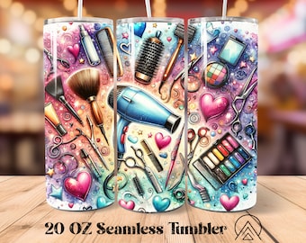 Hairstylist Seamless tumbler wrap Hairdresser tumbler sublimation Hair Boss tumbler designs Hair Hustler Tumbler PNG, Digital files