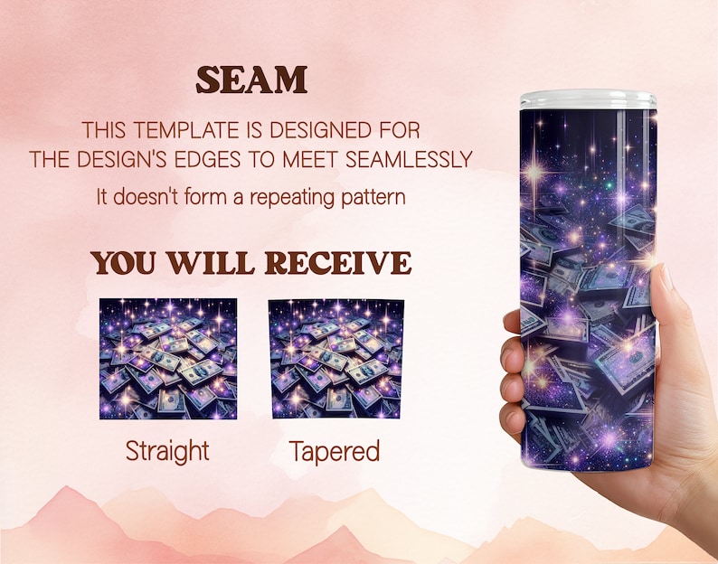 Dollar Bills Seamless Tumbler Wrap Money Tumbler Sublimation Treasure ...
