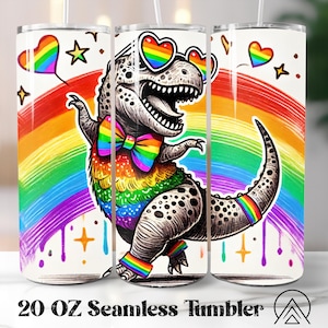 Emballage de gobelet du mois de la fierté Sublimation de gobelet de dinosaure Le gobelet drôle de fierté conçoit le gobelet LGBTQ PNG, Love is Love, Love Wins et Fichiers numériques