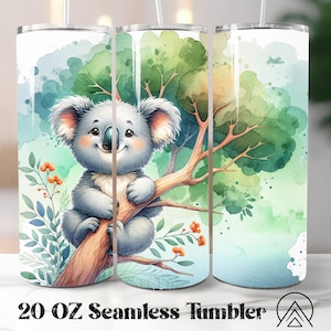 Koala Hanging Tree Seamless tumbler wrap Koala tumbler sublimation Koala tumbler designs Koala tumbler PNG, Koala Lover Gifts et Digital files