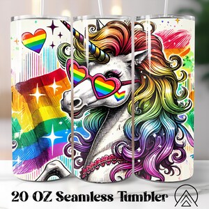 Emballage de gobelet du mois de la fierté Sublimation de gobelet licorne Le gobelet drôle de fierté conçoit un gobelet LGBTQ PNG, Love is Love, Love Wins et Fichiers numériques