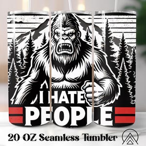 Bigfoot Nahtloser Becher Camper Becher Sublimation Camping Tumbler Designs Mountain Escape Tumble PNG, Geschenke für Camper, Digitale Dateien
