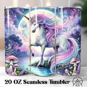 Magical Unicorn Seamless Tumbler Celestial Unicorn Tumbler Sublimation Magical Tumbler Designs Fantasy Tumbler, Gifts for her, Digital files