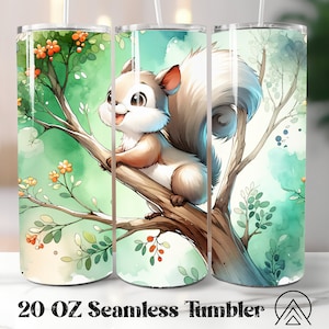 Emballage de gobelet sans couture écureuil suspendu gobelet écureuil sublimation gobelet écureuil designs gobelet écureuil PNG, Fichiers numériques