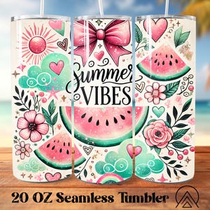 Watermelon Seamless tumbler wrap Summer tumbler sublimation Watermelon tumbler designs Summer Vibes Tumbler PNG, Gifts for her, Digital file