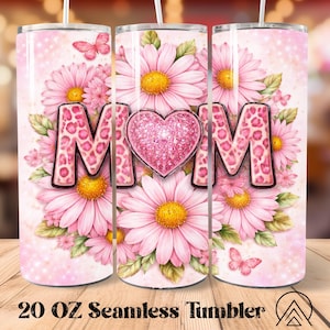 Leopard Flower Mom Seamless tumbler wrap Mother's Day tumbler sublimation Mama tumbler designs Mom Tumbler PNG, Gifts for Mom, Digital files