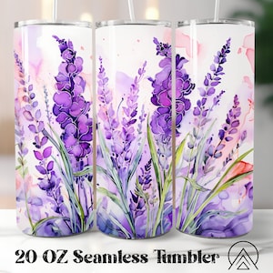 Lavendel Alcohol Ink 20 Unzen Sublimationsbecher Designs Blumen Gerade & Verjüngte Becher Wrap Dateien