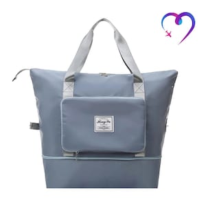 Sac fourre-tout de voyage pliable, sac de voyage pour la nuit pour femme, sac de sport imperméable facile à agrandir