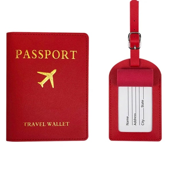 Passport Holder and Luggage Tag Set