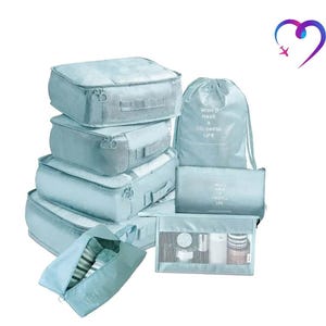 Set  of 8 Packing Cubes for Travel, Various Sizes, Luggage Organizer Bags for Travel Accessories, Travel Cubes for Suitcases
