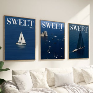 Conjunto de 3, Revista Retro, Impresión Retro de los años 70, Arte de pared negro, Cartel de tacones altos, Cartel de la casa de verano, Arte psicodélico, Impresión de moda, Arte trippy