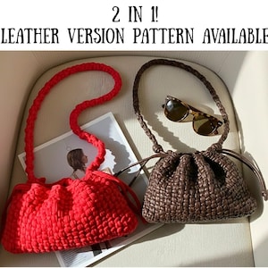 Crochet Pouch Bottega Pattern: Pouch Bag with Strap (PDF) | Easy crochet pattern