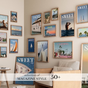 Paquete de 50 piezas, póster retro de revista, impresión retro de los años 70, arte de pared negro, póster de tacones altos, póster de casa de verano, arte psicodélico, impresión de moda