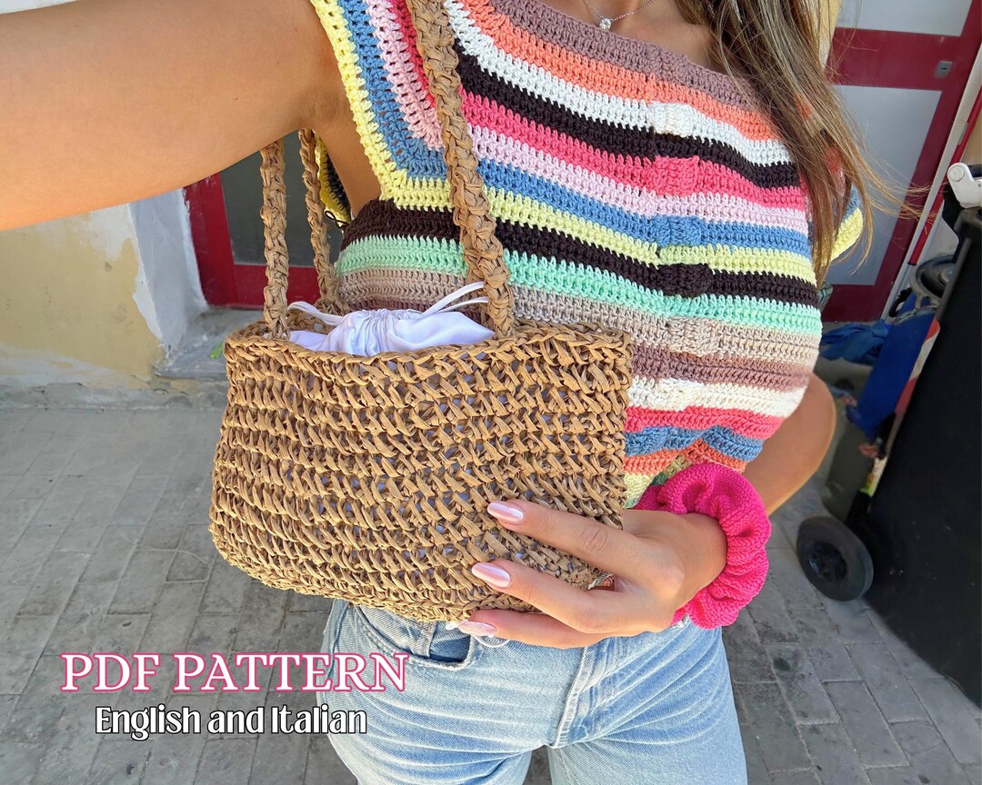 Crochet Raffia Bag Pattern, Covered Frame Bag, Crochet Pattern Bag, PDF ...