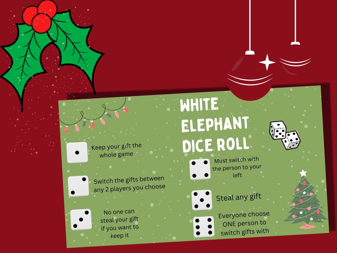 Christmas Printable White Elephant Game Etsy