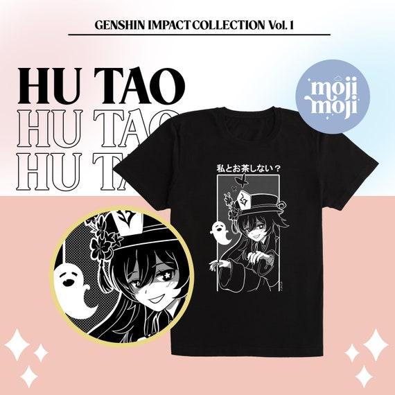 Cartoon Genshin Impact Women T Shirt Kawaii Hu Tao Graphic Tees Xiao Genshin T-shirt Unisex Hip Hop Tee Harajuku Clothes Tops