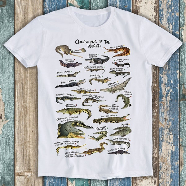 Crocodilians Of The World Alligator Crocodile Names List Best Seller Funny Meme Gift Tee T Shirt P1055