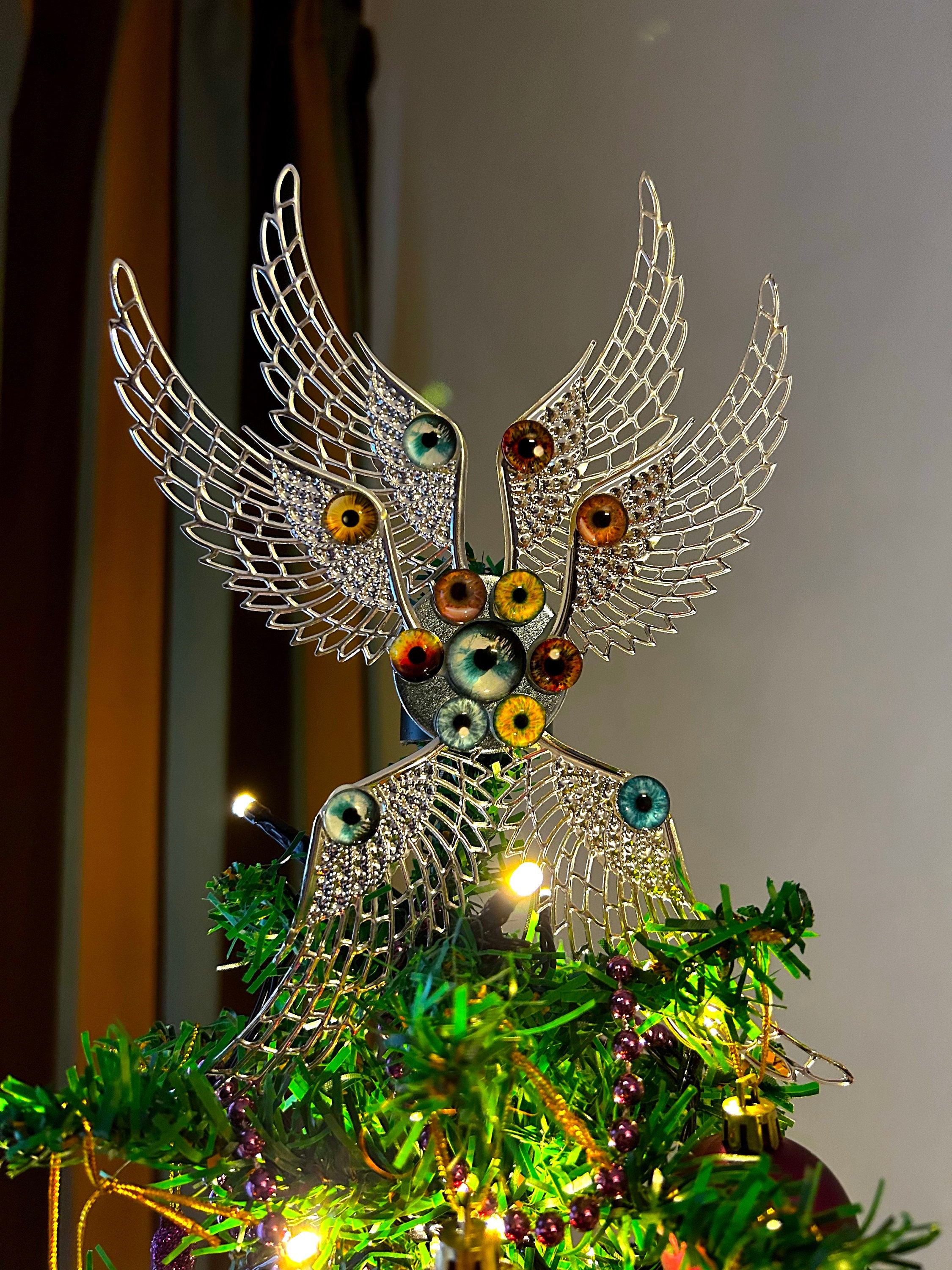Biblically Accurate Christmas Tree Angel (seraphim), in Silver. - Etsy