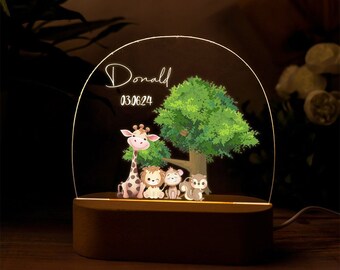 Personalized Baby Light Night, Animal Night Light,Night Lamp For Kids,Chrsitening Gift,Bedside Table Lamp,Kids Room Decor,Baby Birthday Gift