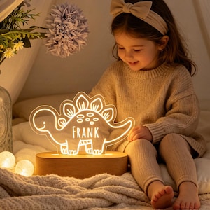 Dinosaur Night Light,Custom Name Night Light,Cute Night Light,Baby First Birthday Gift,Baby Nursery Decor,Newborn Shower Gift,1st Xmas Gift