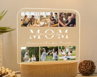 Personalized Photo Night Light For Mom, Mother Day Gift, Family Photo Lamp, Mom Gifts, Anniversary Gift, Birthday Gift For Wife, Nana Gift