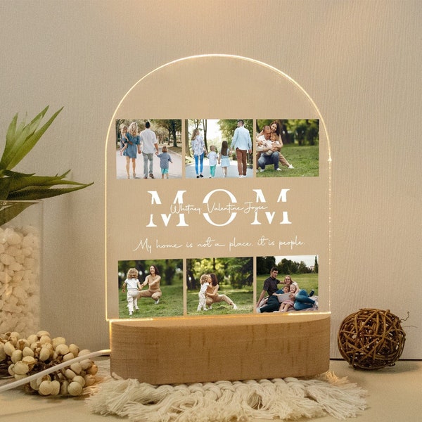 Personalized Photo Night Light, Best Mom Gifts, Family Photo Lamp, Mom Gifts, Anniversary Gift, Birthday Gift For Mum, Mom Bedside Light