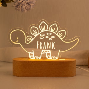 Dinosaur Night Light,Custom Name Night Light,Cute Night Light,Baby First Birthday Gift,Baby Nursery Decor,Newborn Shower Gift,1st Xmas Gift