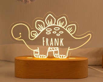 Dinosaur Night Light,Custom Name Night Light,Cute Night Light,Baby First Birthday Gift,Baby Nursery Decor,Newborn Shower Gift,1st Xmas Gift