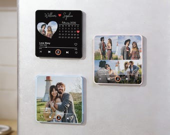 Personalized Fridge Music Magnet,Valentine’s Day Gift for Her,Plays Custom Song,Gift for Him,Couples,Custom Photo Music Fridge Magnet