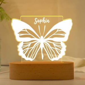 Personalized Name Butterfly Night Light,Custom Name Night Light,Newborn Gift,Baptism Gift,Gift For Kids Baby Boy Girl,Nursery Decor