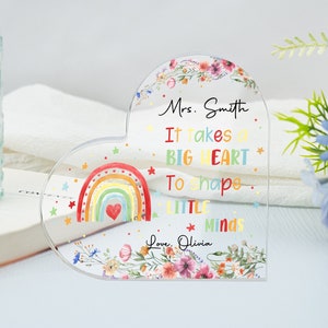 Personalised Thank You Teacher Gift,Teacher Plaque,Desk Gift for Teacher,Leaving School Gift,End of Term Gift,Keepsake Gifts for Teachers