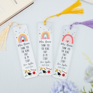 Personalized Acrylic Bookmark For Teacher,Thank You Teacher Gift,Teacher Back to School Gift,Teacher Appreciation Custom Teacher Bookmark