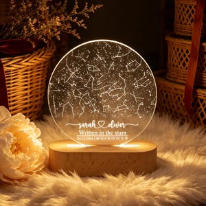 Custom Star Map Night Light,Personalized Constellation Star Chart Lamp,Christmas Gift for Couple,Wedding Anniversary Valentines Day Gift