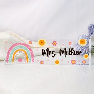 Zurück in der Schule Geschenke, personalisierte Lehrer Geschenke, benutzerdefinierte Lehrer Acryl Schreibtischplatte, Klassenzimmer Dekor, Geschenkideen für Lehrer, Lehrerschild