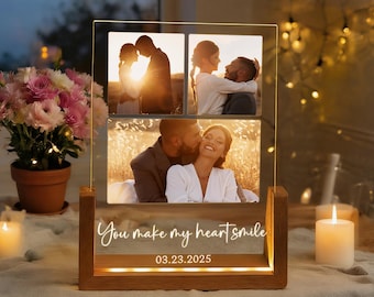 Personalized Couples Gift,Custom Photo Collage LED Light,Valentine Gifts,Girlfriend Boyfriend Gifts,Wedding Gifts,Anniversary Gifts for Her