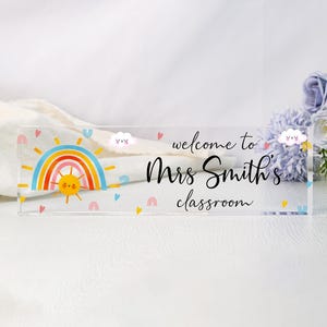 Personalisierte Lehrer Schreibtisch Namensschild, benutzerdefinierte Lehrer Acryl Plaque, Lehrer Wertschätzung Geschenk, Schulanfang Geschenk, Geschenk für Lehrer