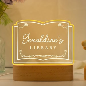 Personalized Library Sign,Custom Library Decor,Book Lover Gift,Bookish Gifts,Bookshelf Decor,Gifts for Readers,Birthday Gift For Her