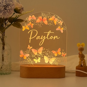 Custom Baby Night Light,Personalized Butterfly Nightlight With Name,Kids Bedroom Nursery Light,Newborn Gift,Nursery Decor,Baby Girl Light