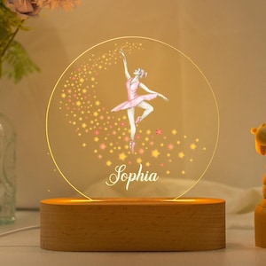 Custom Name Ballerina Night Light Gift for Girls Perfect for Bedroom Decor,Christmas Birthday Gift for Girl,Kids Bedroom Light,Ballet Lamp