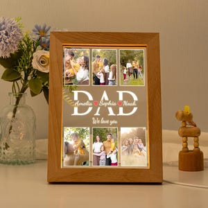 Personalized Photo Night Light for Dad,Custom Photo Collage LED Night Light,Bedroom Night Light,Best Dad Ever,Custom Name Lamp,Fathers Gift