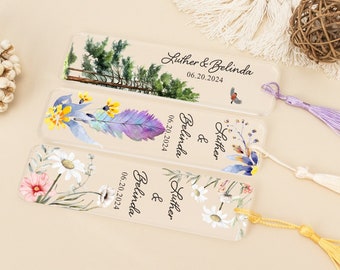 Personalized Flower Bookmark, Custom Name Bookmark, Tree Bookmark, Plants Bookend, Acrylic Bookmark, Teacher Day Gift, Reader Lover Gift