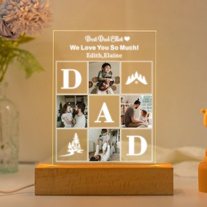 Personalized Photo Lamp Night Light,Fathers Day Gifts,Personalized Gifts,Bedroom Night Light,Gift for Dad,Best Dad Ever,Custom Name Light